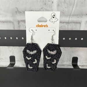 Halloween Beaded Coffin Earrings Claires NWT
